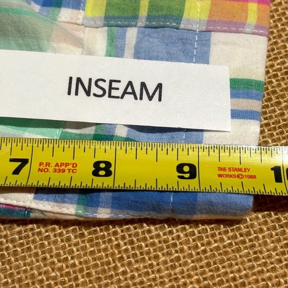 Cape Madras Cotton Patchwork Pastel Bermuda Shorts Women Sz 4 Preppy Lightweight - Picture 5 of 8